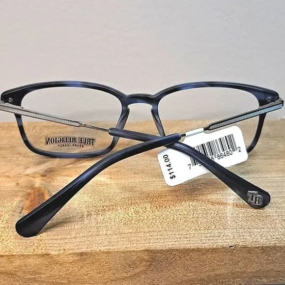 NEW True Religion Eyeglass Frame, Rx'able, blue/gray, Unisex glasses, trendy men - Picture 3 of 8